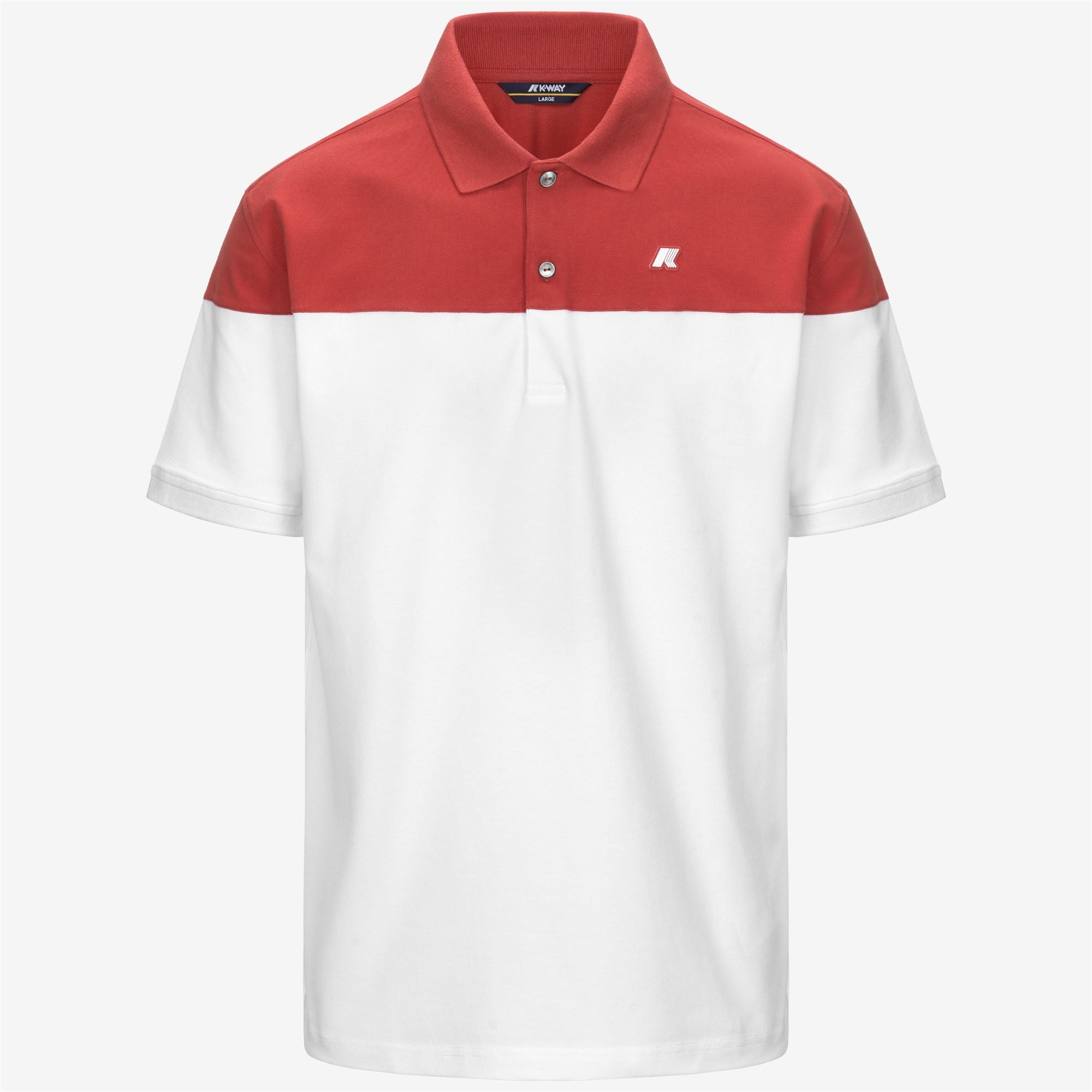 SIMOR INSERT PIQUE - Polo Shirts - Polo - Man - WHITE-RED JASPER