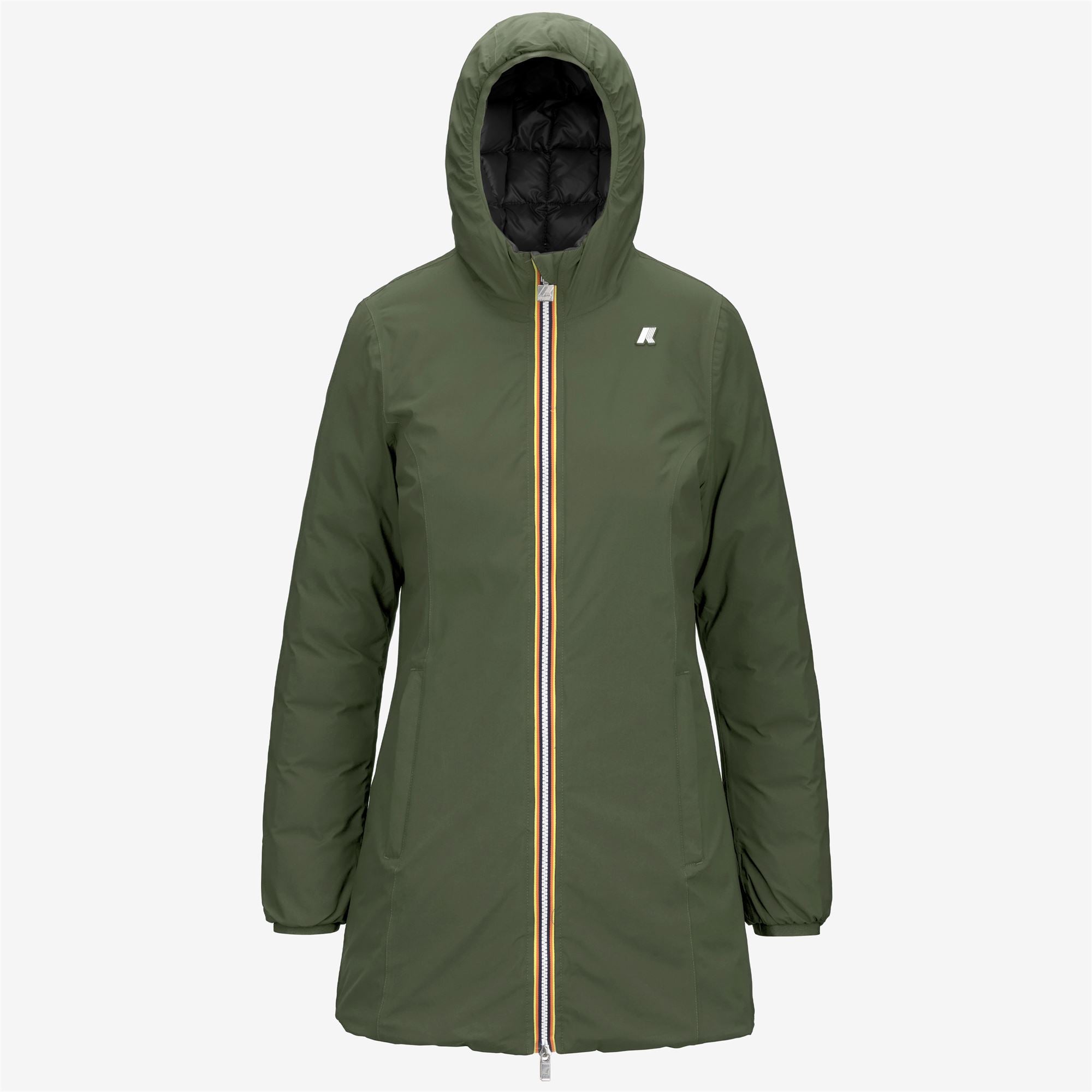 DENISE ST THERMO REVERSIBLE - Jackets - 3/4 LENGTH - Woman - GREEN C-BLACK P