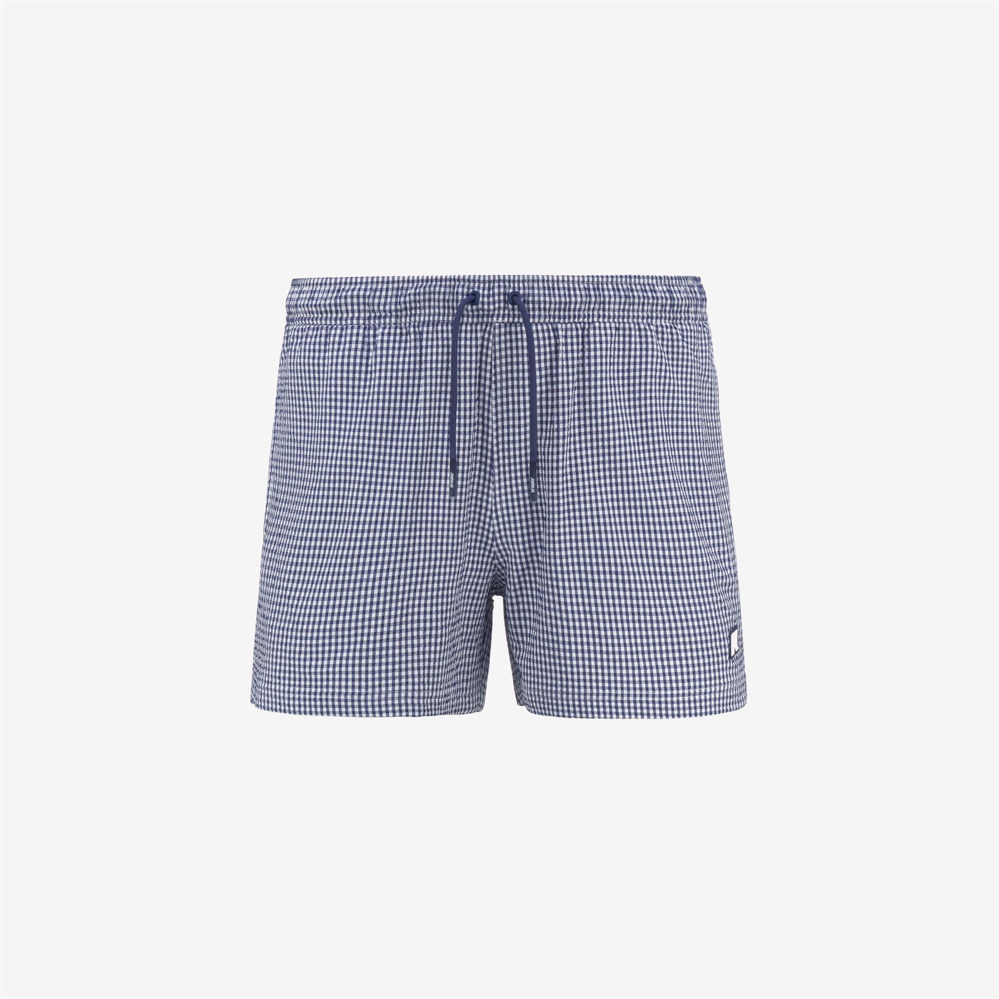 HAZEL CHECK BEACH - Bathing Suits - Swimming Trunks - Man - WHITE-BLUE DEEP COBALT