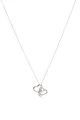 Two-tone Double Heart Pendant Necklace