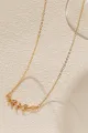 Leaf Pendant Zircon Necklace