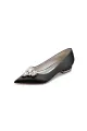 Pretty Pointed Toe Rhinestone Kitten Heels(Black,US5)