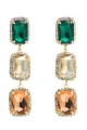 Green Rhinestone Beaded Party Earrings
