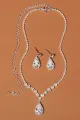 Rhinestone Drop Bridal Earrings Necklace Set