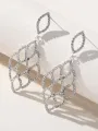 Silver Cutout Leaf Unique Earrings