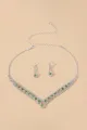 Braided Rhinestone Clavicle Necklace And Earrings Set