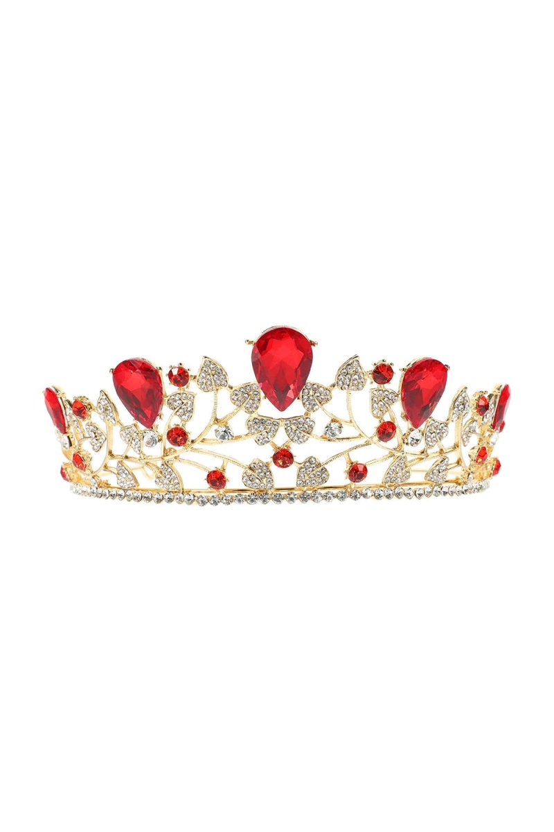 Bronze Red Crystal Leaf Tiara