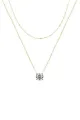Double Layer Detachable Gold Zircon Necklace