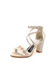 White High Heels with Silver Accents(Champagne,US5)