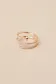 Multilayer Gold Open Circle Rings with Rhinestones