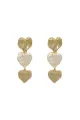 Gold Heart Shape Pearl Earrings