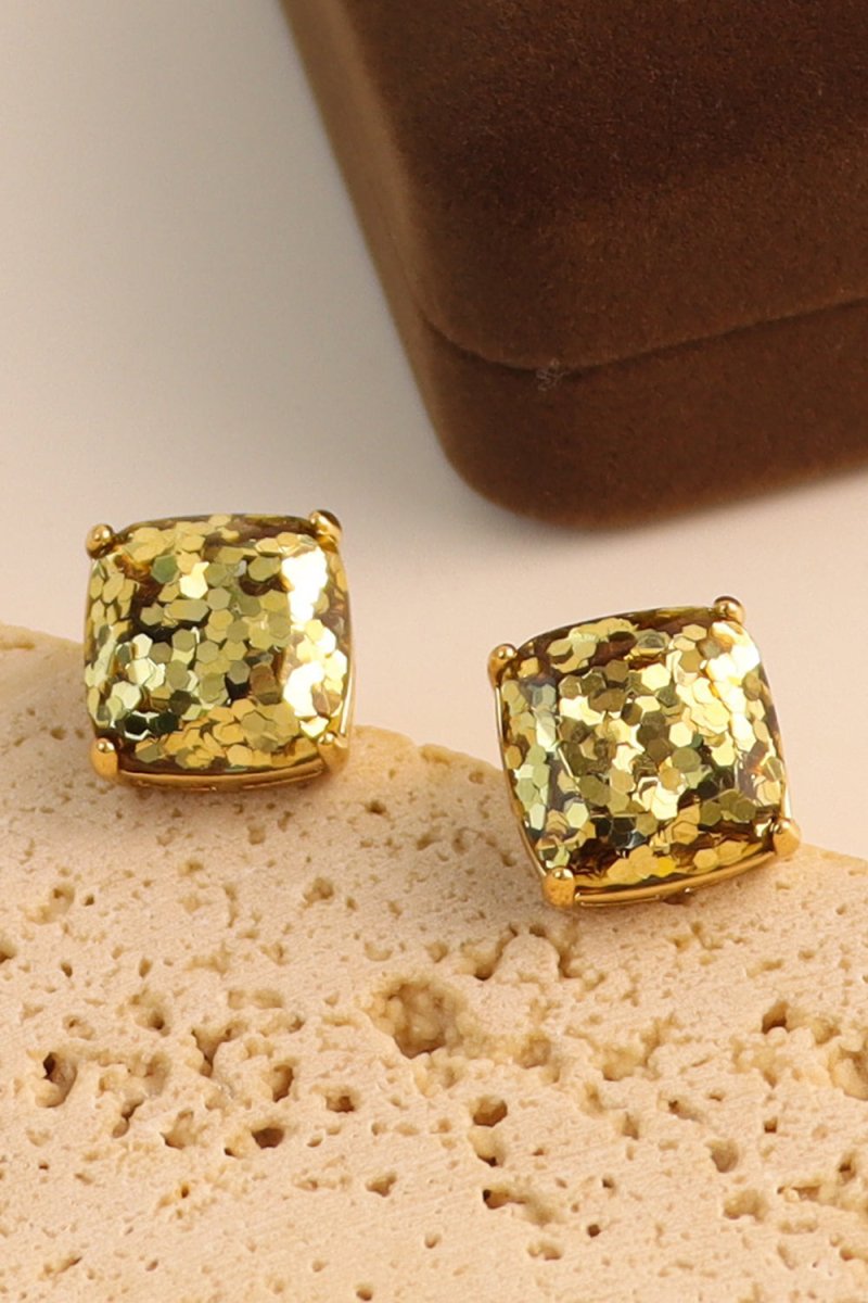 Gold Mini Square Studs