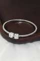 Gold Rhinestone Open Cuff Tennis Bracelets