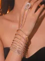 MultiLayer Silver Chain Finger Bracelets with Rhinestone