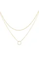 Layered Gold Circle Pendant Necklace