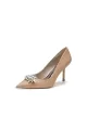 Rhinestone Beaded Glitter Pointed Toe Stiletto Heels(Champagne,US5)
