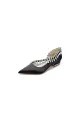 Rhinestone Beaded Pointed Toe Kitten Heels(Black,US5)