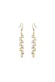 Rhinestone Leaf Dangle Earrings Crystal Drop