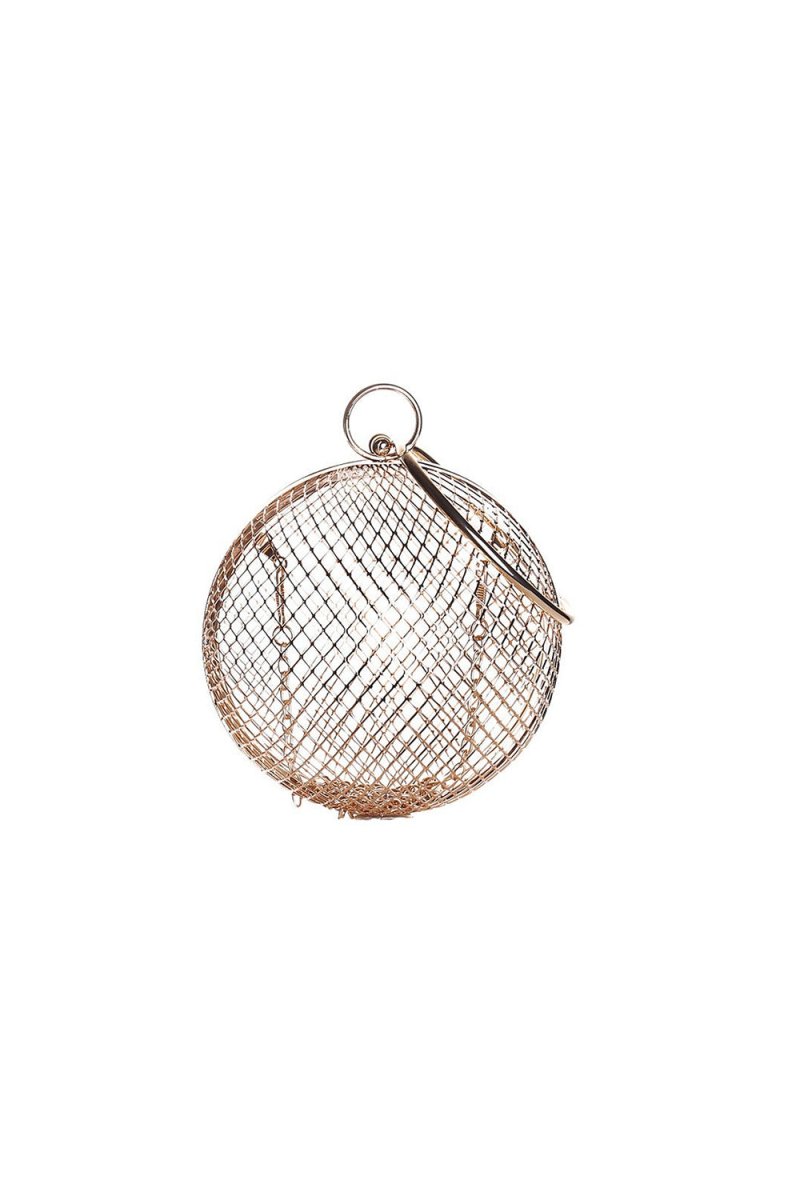 Rose Gold Metal Tennis Chain Handbag