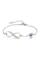 Red Chain Bracelets with Birthstone(Blue,One Size)