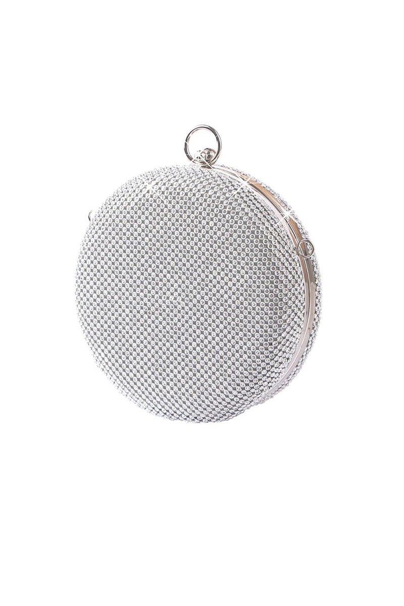 Silver Exquisite Round Party Handbag