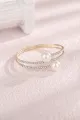 Pearl Rhinestone Layered Wrap Cuff Bracelets
