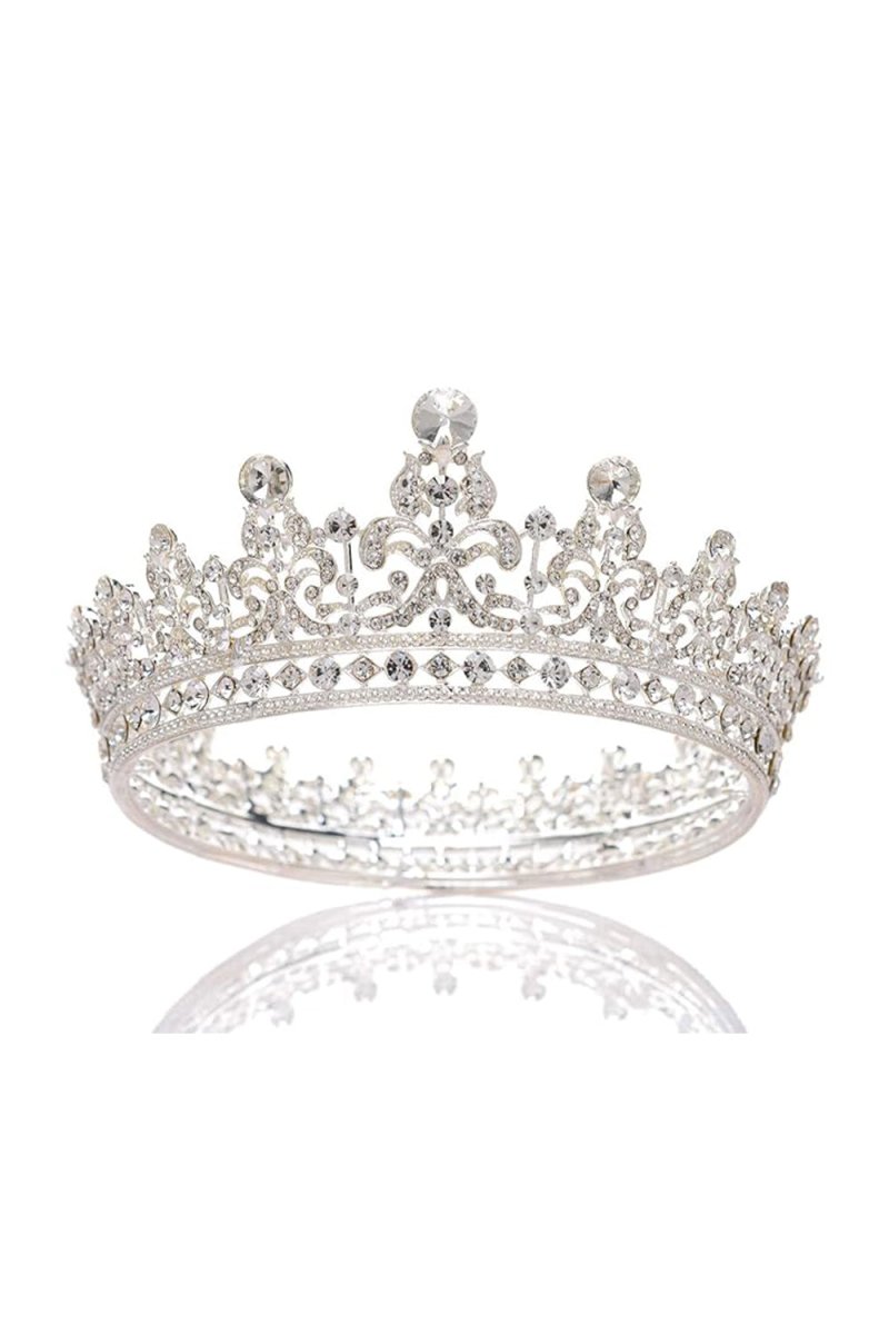 Silver Full Round Crystal Tiaras