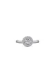 Simple Round sparkling Engagement Ring Sterling Silver