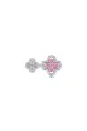 Sterling Silver Sparkling Four Leaf Clover Adjustable Open Ring