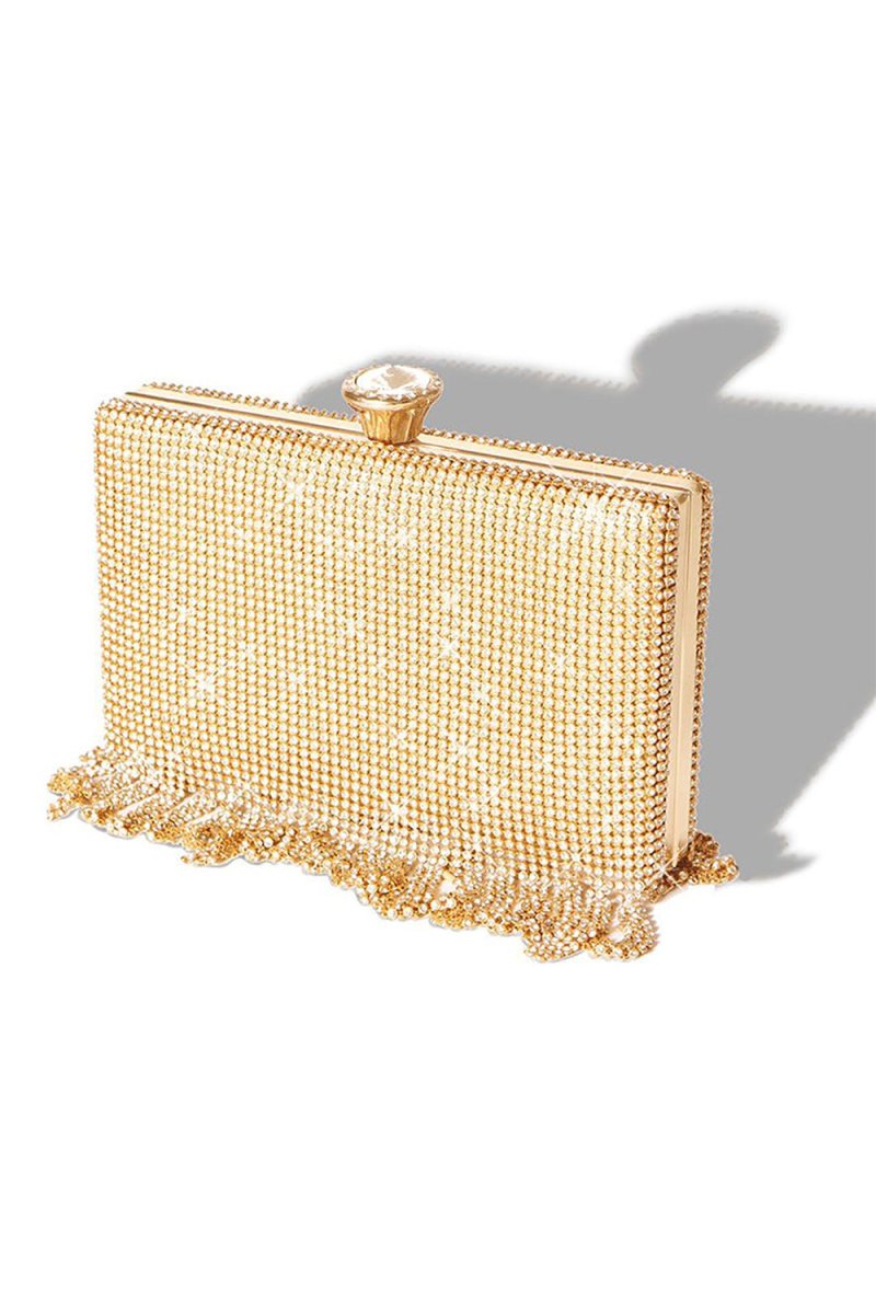 Tassels Golden Exquisite Square Party Handbag