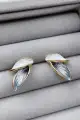 Leaf Stud Earrings Gold