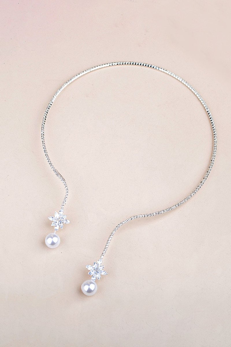 Vintage Pearl Zircon Necklace
