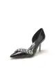 Wedding High Heels with Rhinestone(Black,US5)