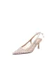 Wedding Shoes Stiletto Heel Mesh With Polka Dot Hollow-out Bowknot(Apricot,US5)