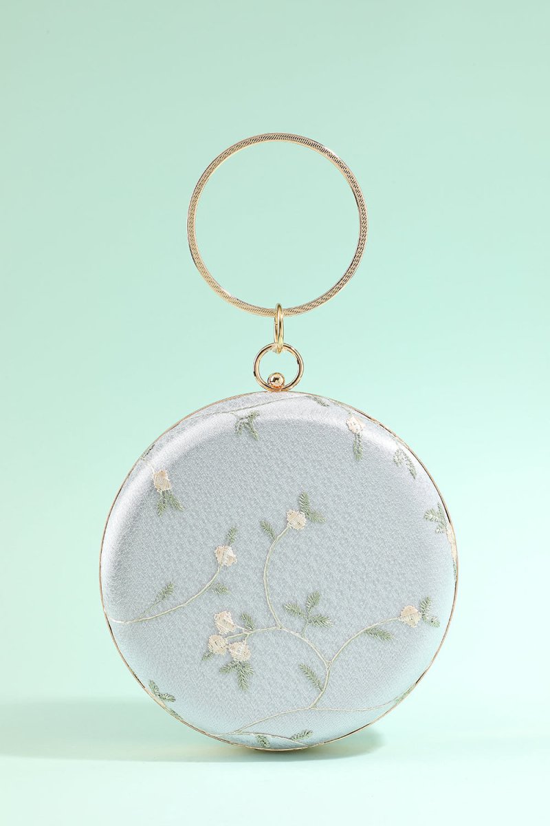 White Embroidery Handbag