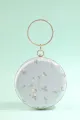 White Embroidery Handbag(Grey,One Size)