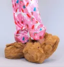 Brown Fuzzy Bear Slippers