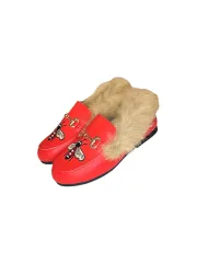Queen Bee Faux Fur Loafer(Red,5C (21))