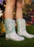 Silver Crystal Cowgirl Boots(8C (24))