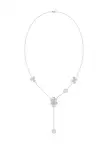 Floral White Gold Y Necklace