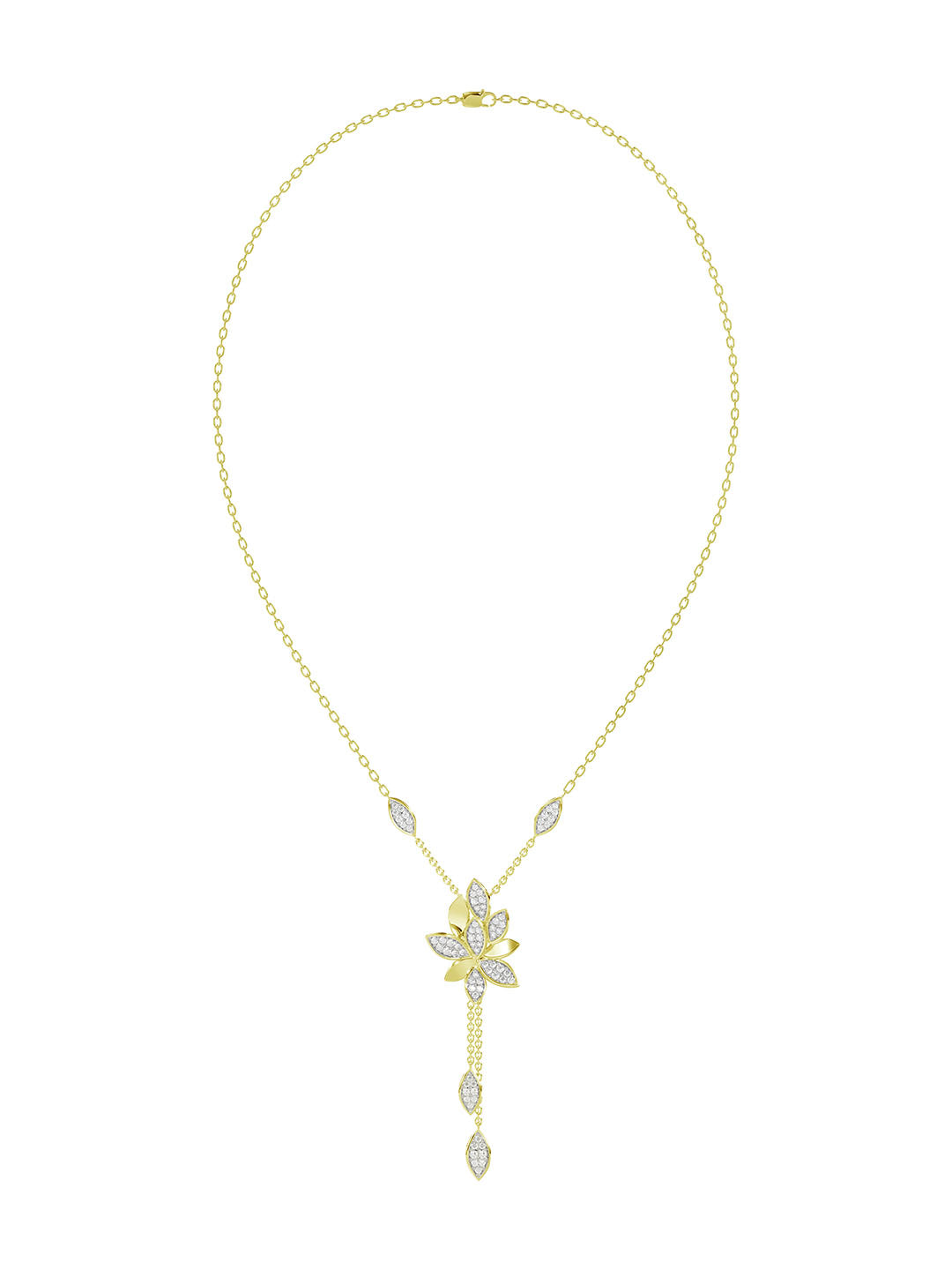 Wild Flower Yellow Gold Y Necklace