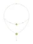 Halo Flower Yellow Gold Necklace