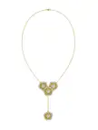 Halo Flower Rose Gold Y Necklace