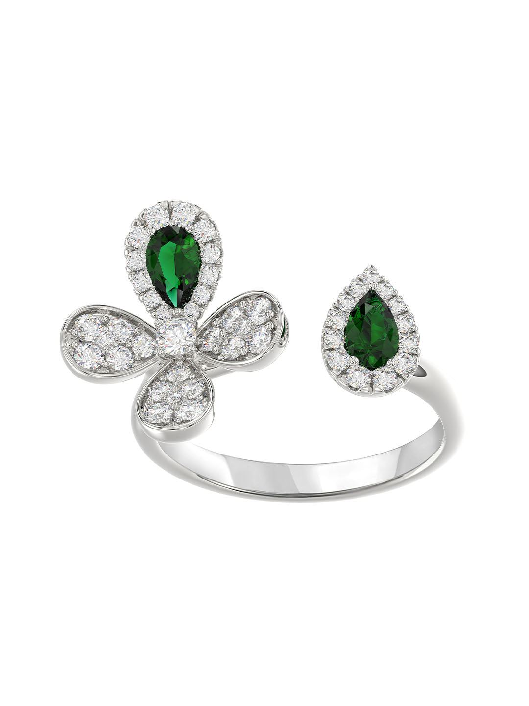 Floral White Gold Ring