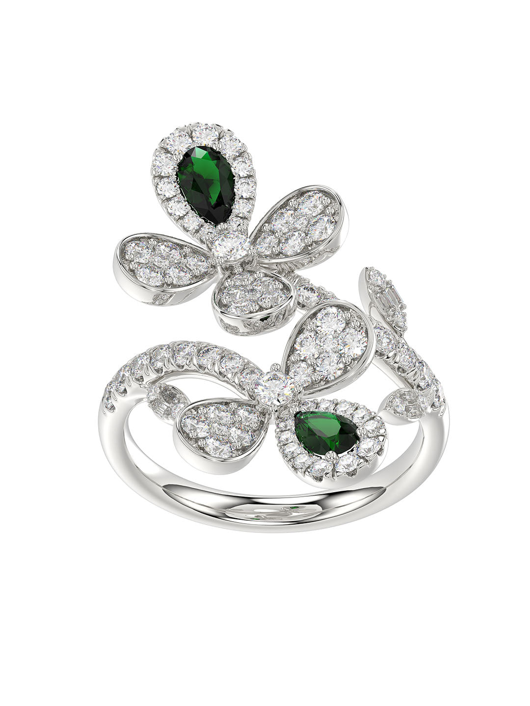 Floral White Gold Ring