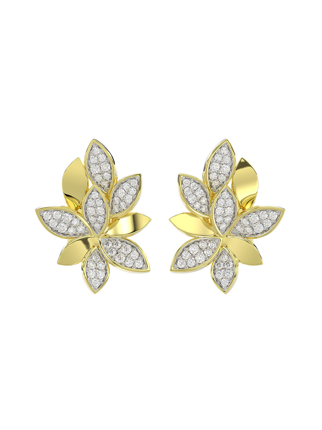 Wild Flower Yellow Gold Earrings
