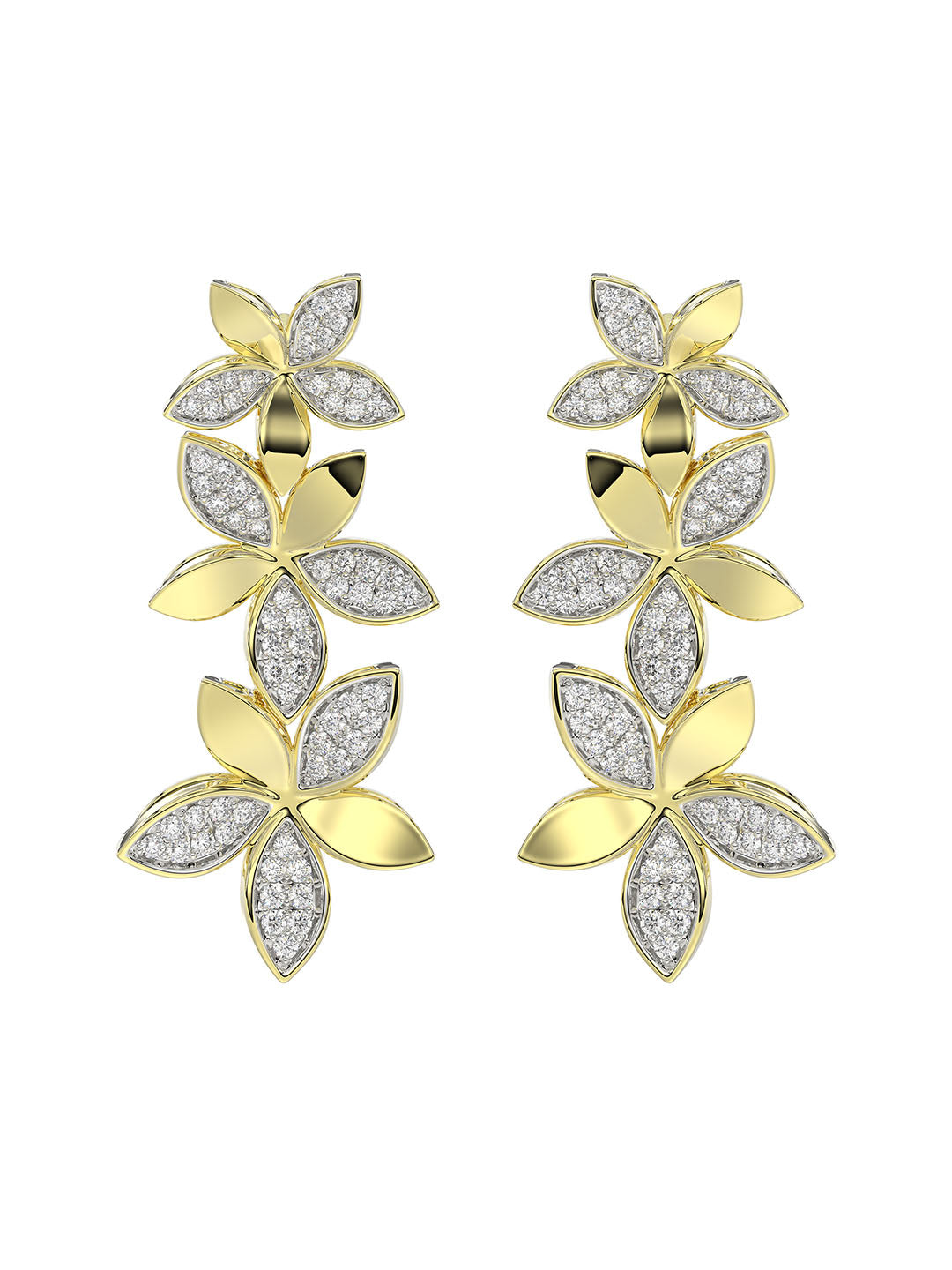 Wild Flower Yellow Gold Earrings