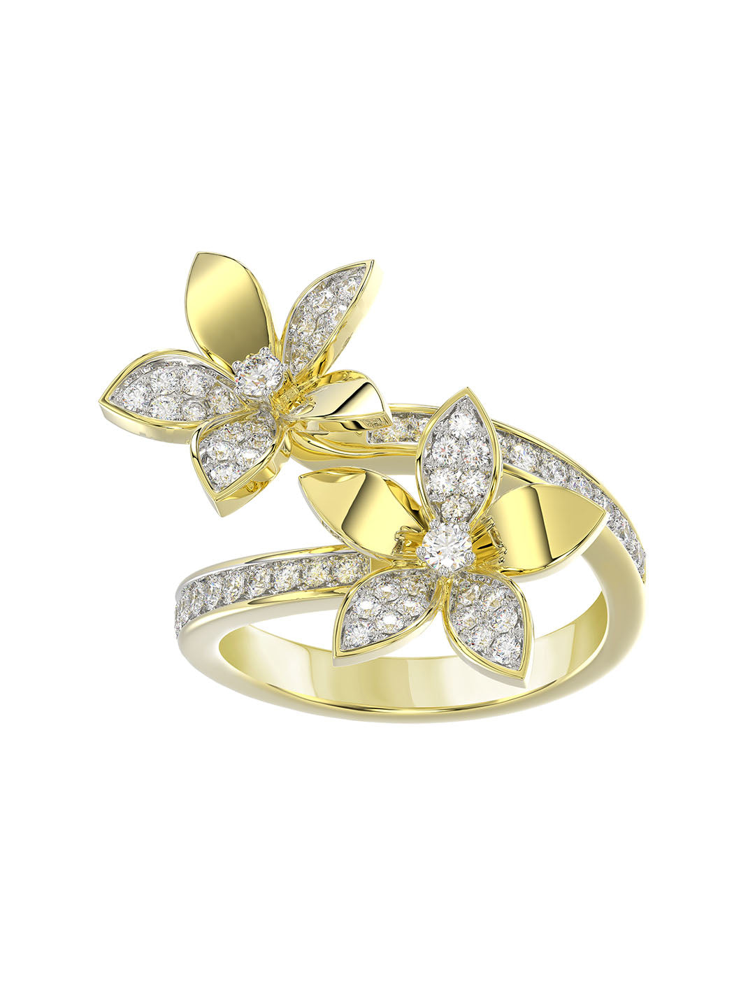 Wild Flower Yellow Gold Ring