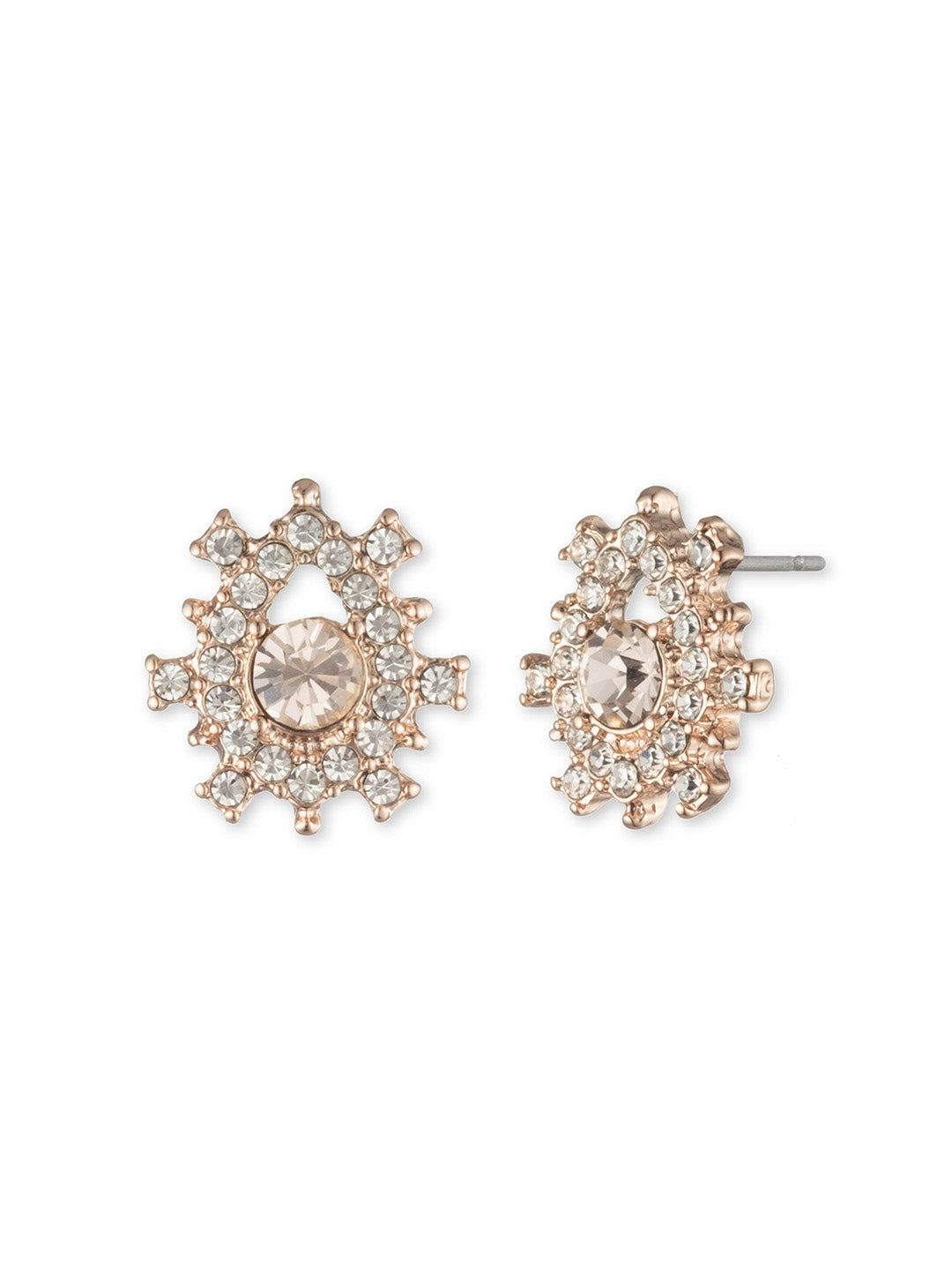 Poised Rose Button Earring