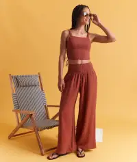 Lila Double Cloth Tank(Extra Small,Rust)